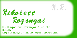 nikolett rozsnyai business card